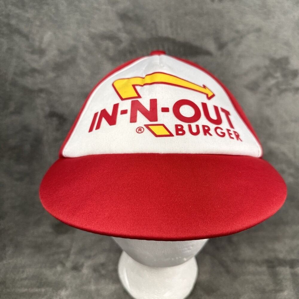In-N-Out Burger Hat Cap Red White‎ Adjustable Snapback Trucker